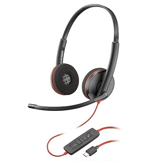 Poly Blackwire 3220 Stereo Headset | USB-C/A, Noise-Canceling Mic